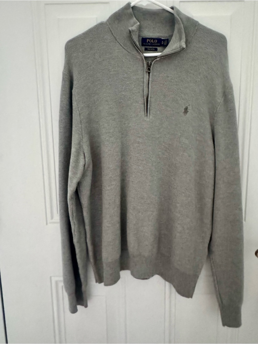 Polo Ralph Lauren Light Gray Quarter-Zip Men's Sweater